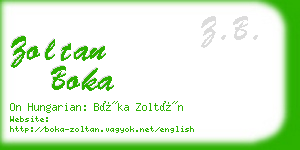 zoltan boka business card